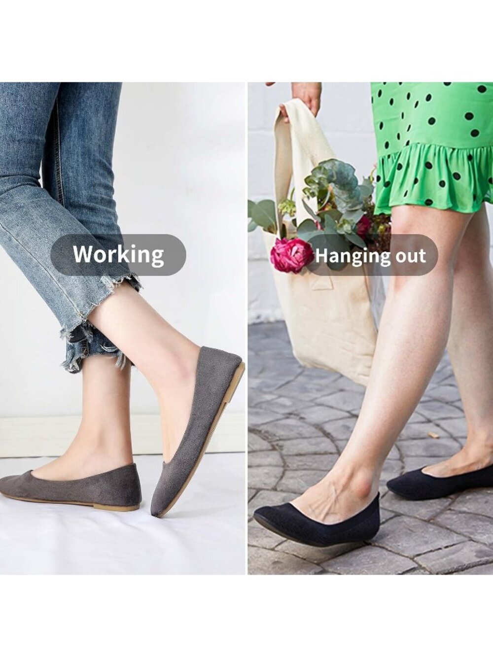 Women’s Nude Flat Comfortable Suede Pointed Toe Slip On Casual Ballet Flat Shoes - Picture 2 of 6